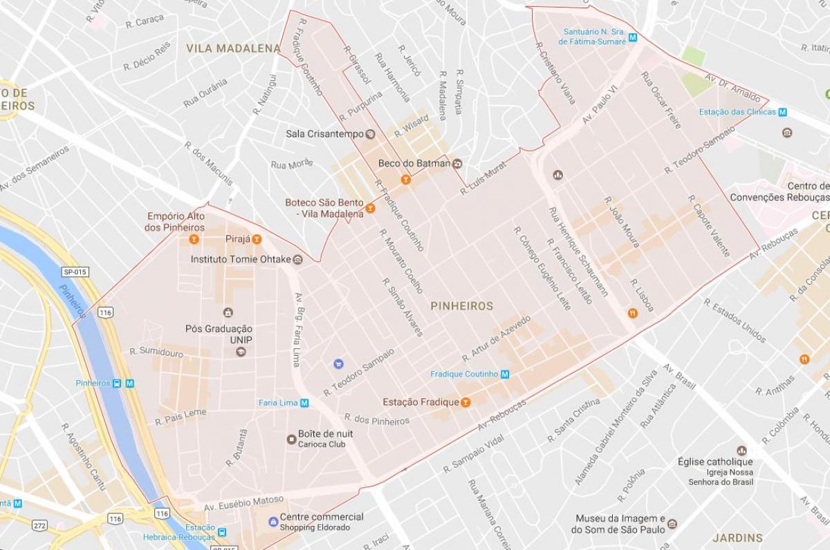 Karte von Pinheiros São Paulo