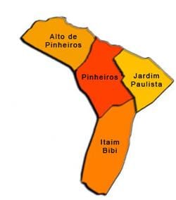 Karte von Pinheiros sub-Präfektur