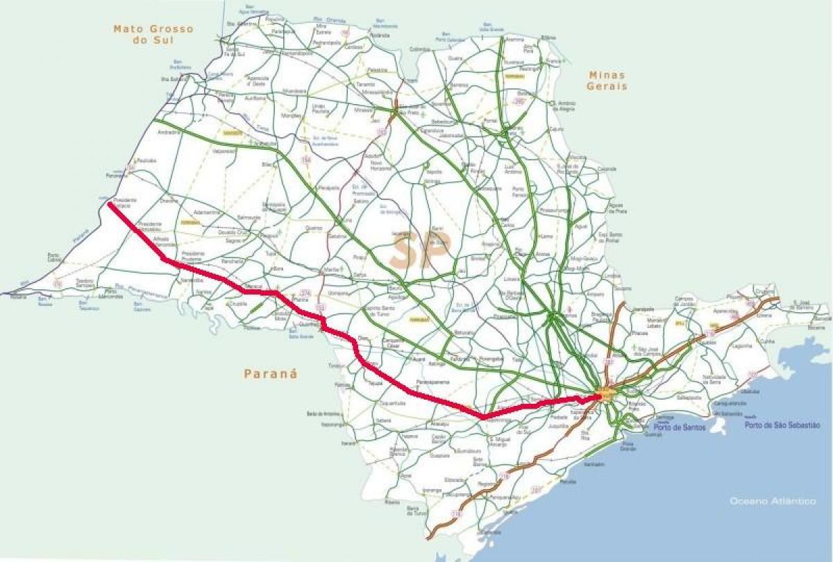Karte von Raposo Tavares Autobahn - SP 270