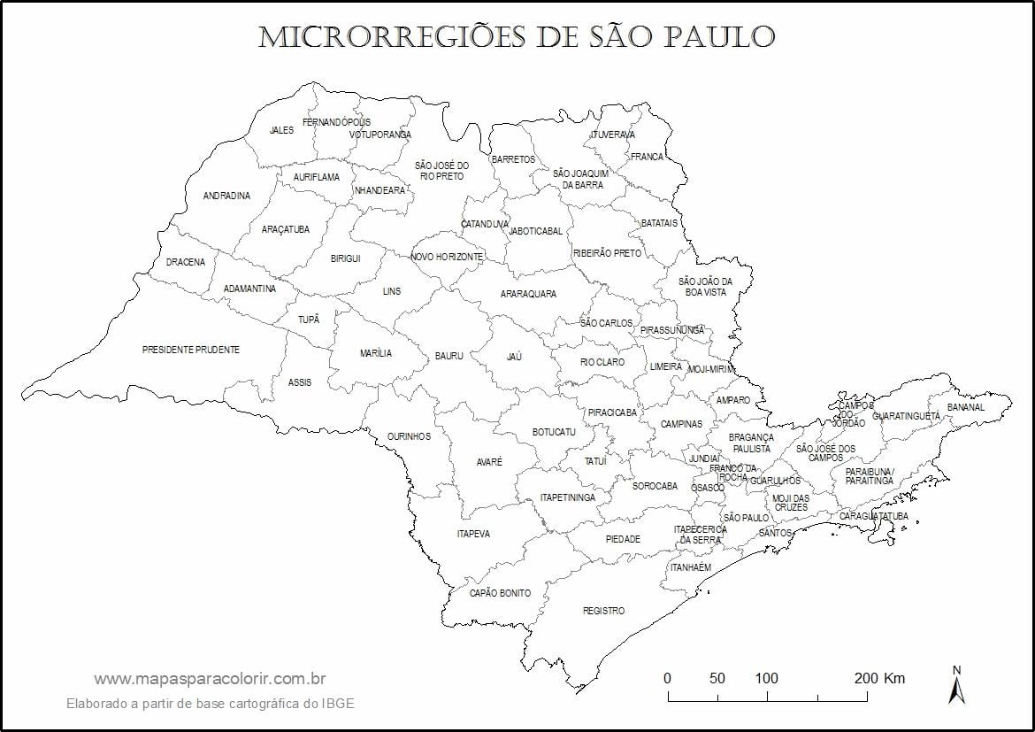 Karte von São Paulo Jungfrau - Mikro-Regionen
