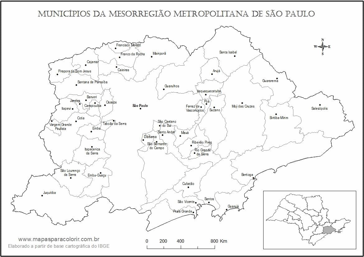 Karte von São Paulo Jungfrau