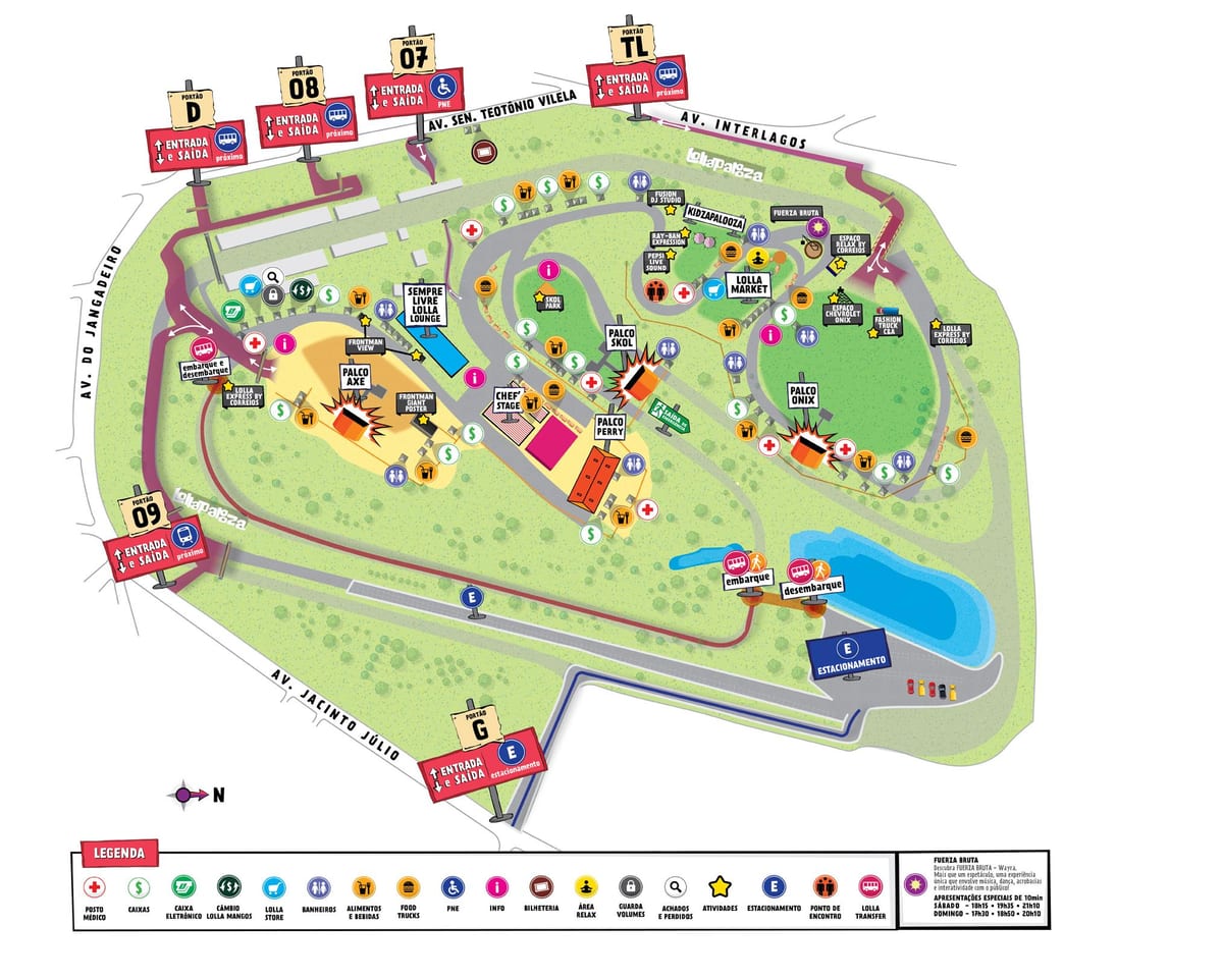 Karte von São Paulo-lollapalooza
