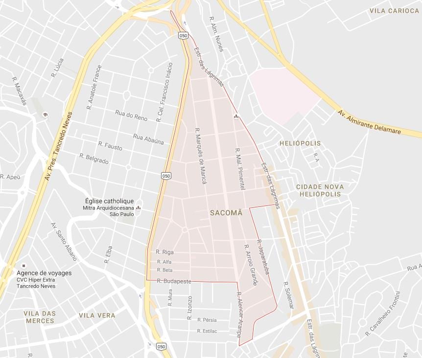 Karte von Sacomã São Paulo