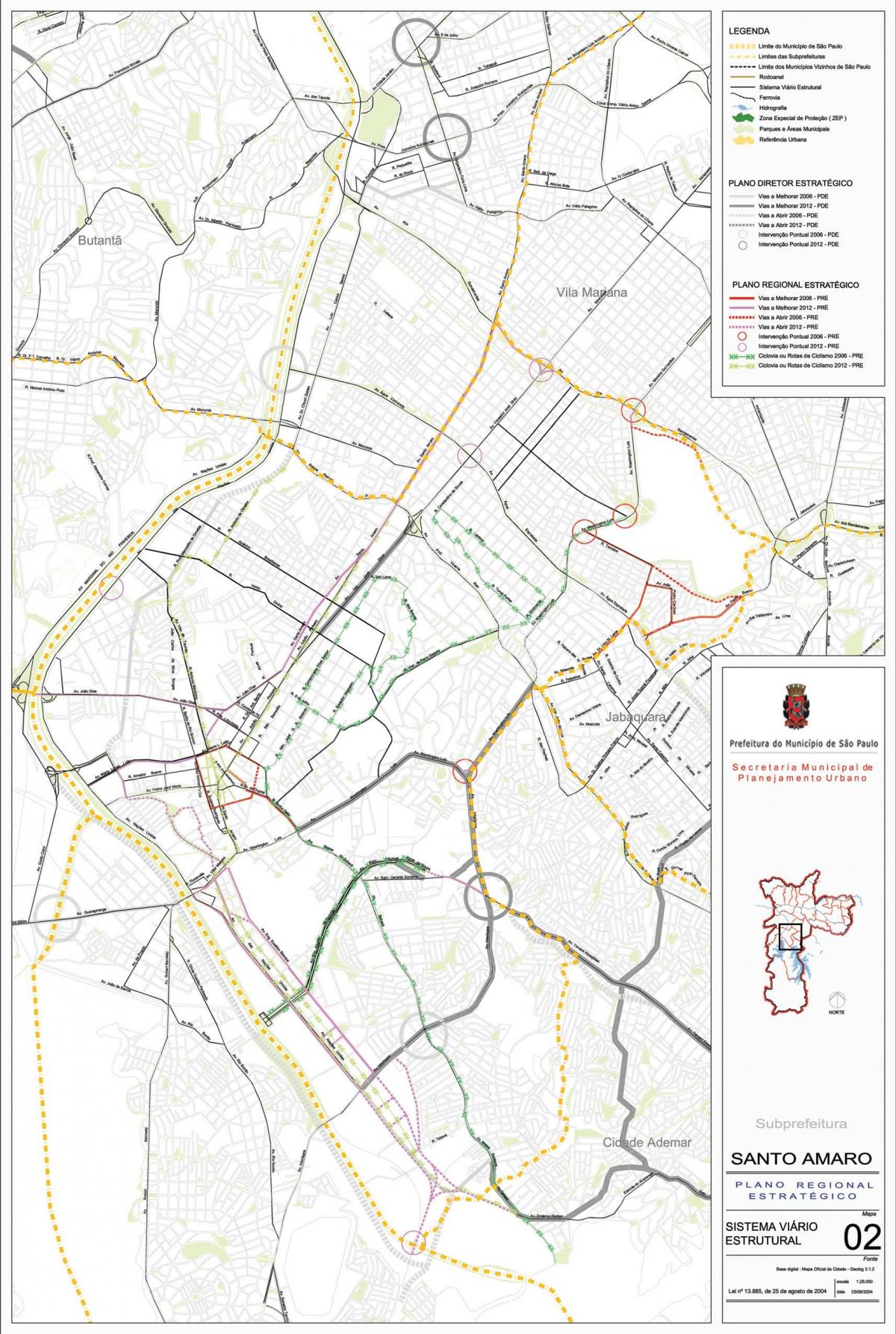 Karte von Santo Amaro-São Paulo - Straßen