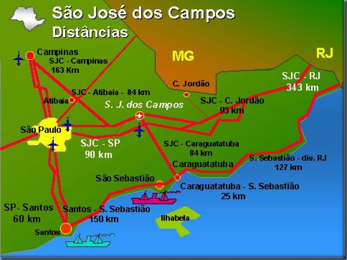 Karte von São José dos Campos airport