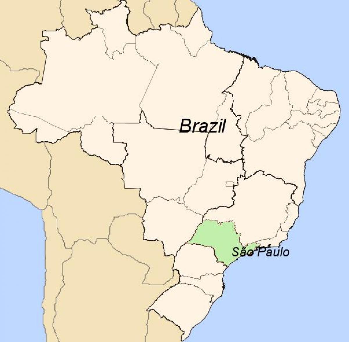 Karte von São Paulo auf Brasilien