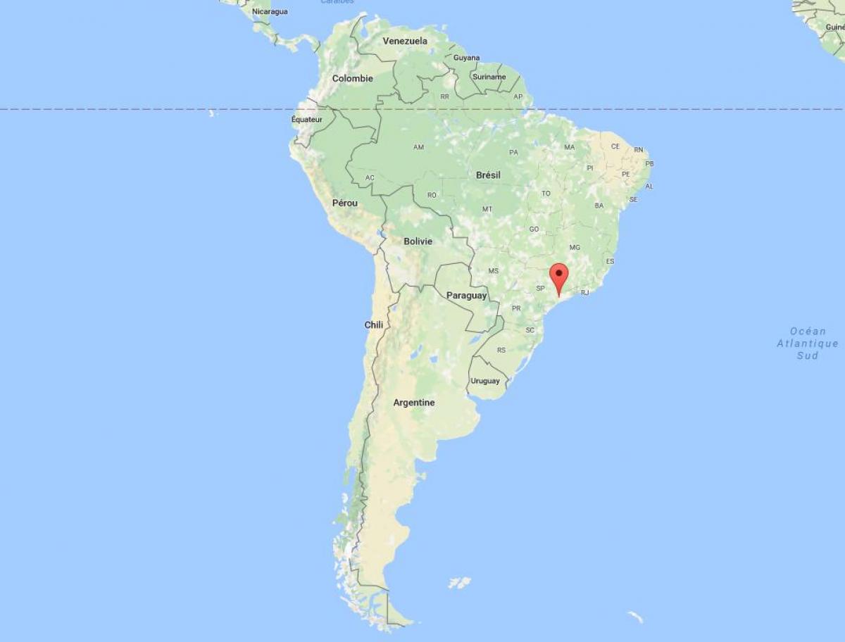 Karte von São Paulo in Südamerika