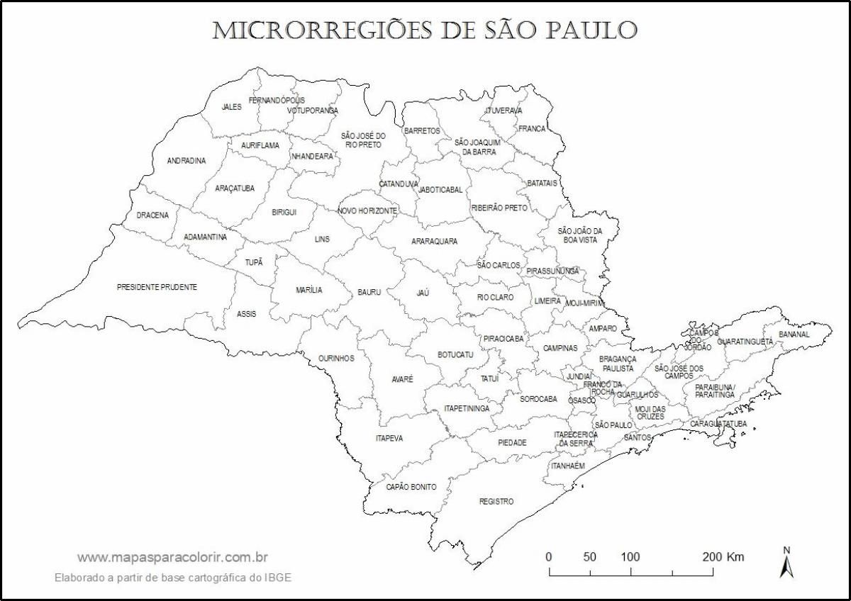 Karte von São Paulo Jungfrau - Mikro-Regionen