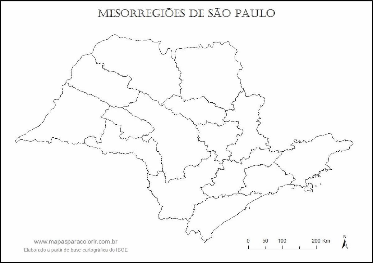 Karte von São Paulo Jungfrau - Regionen