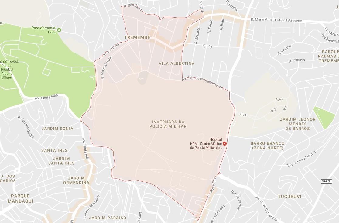 Karte der Tremembé von São Paulo