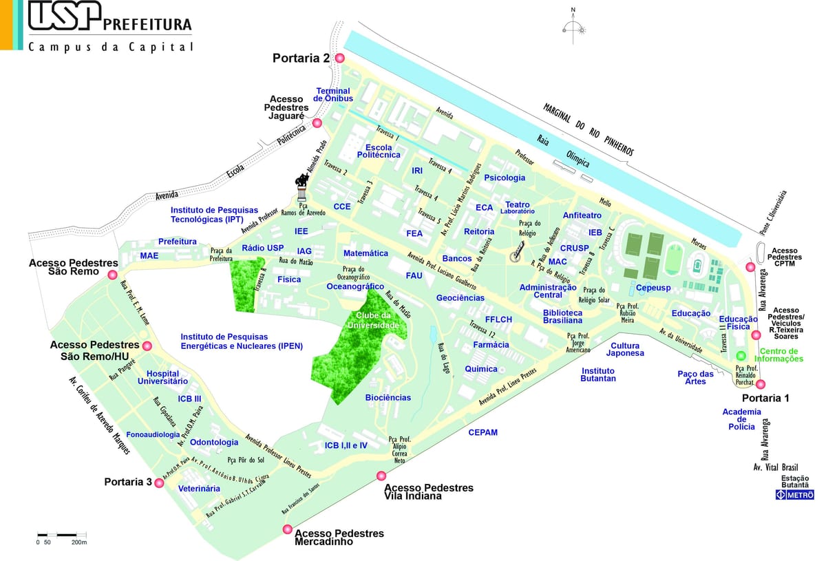 Karte von der Universität von São Paulo - USP