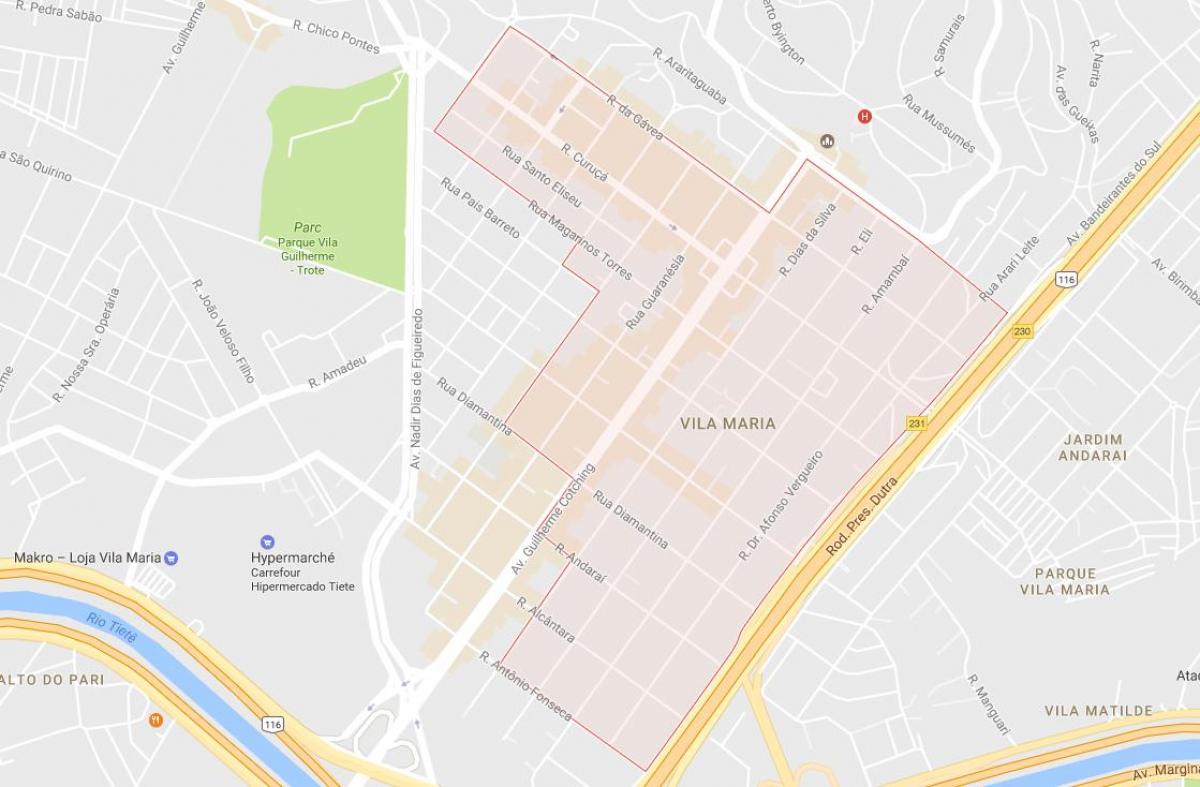Karte von Vila Maria in São Paulo
