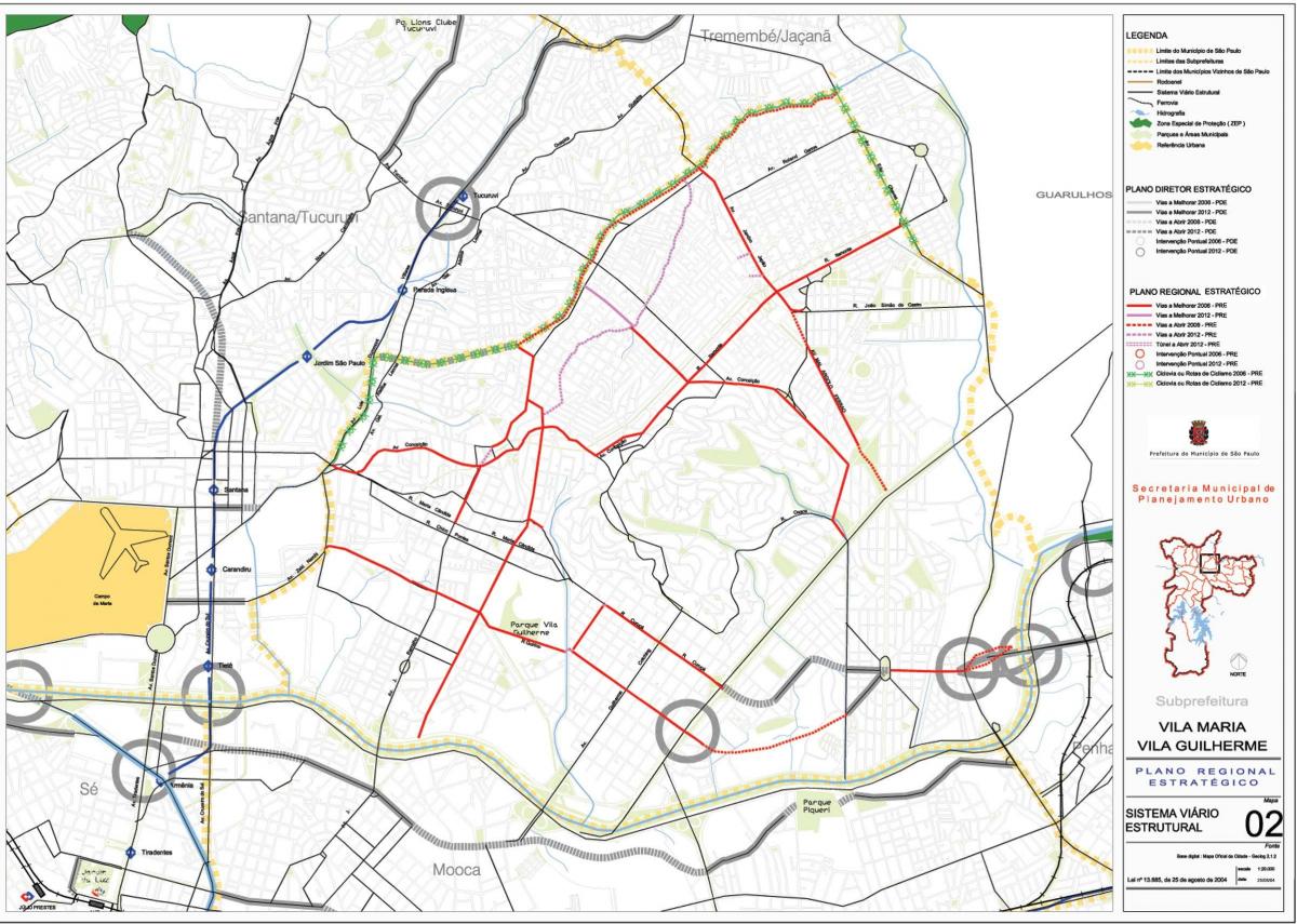 Karte von Vila Maria São Paulo - Straßen