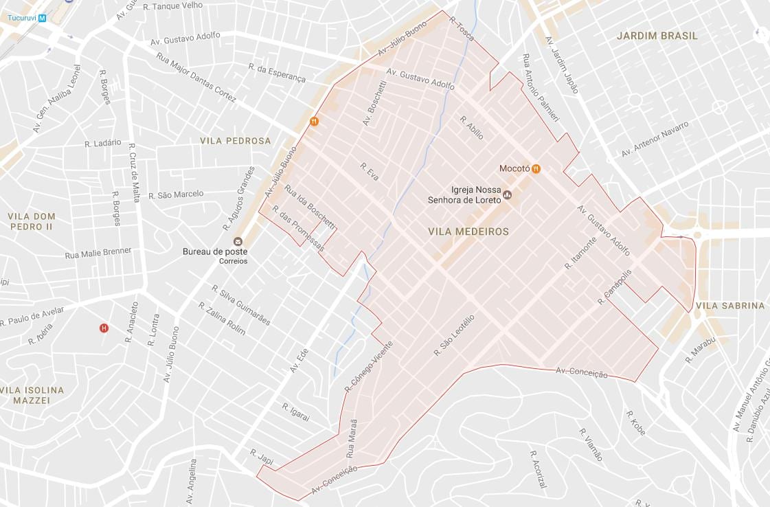 Karte von Vila São Paulo Medeiros