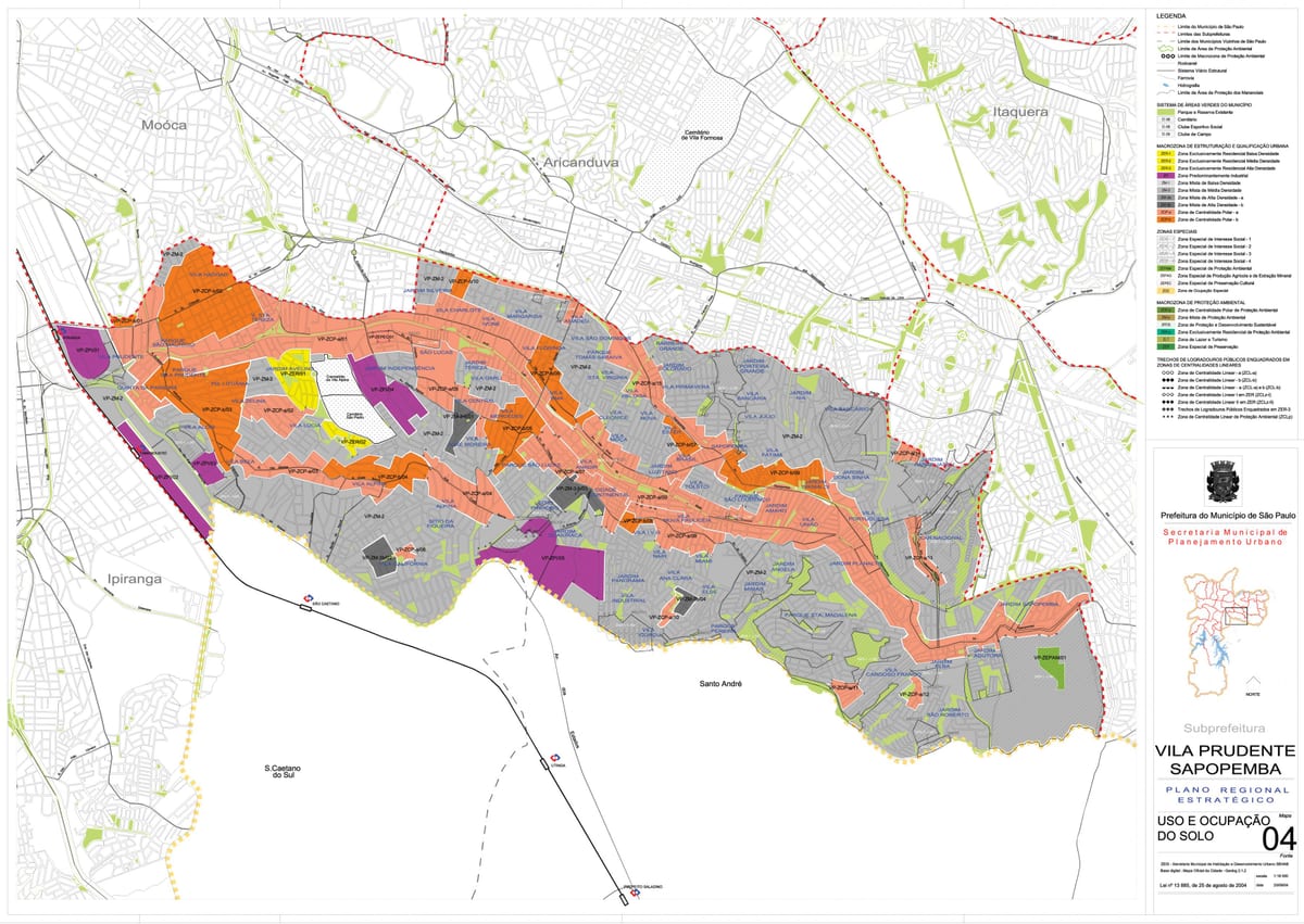 Karte von Vila Prudente São Paulo - Besetzung der Erde
