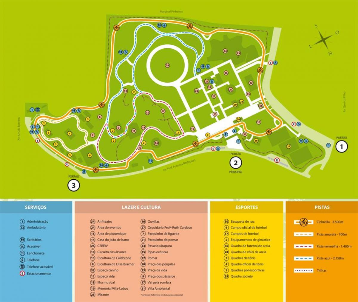 Karte von Villa-Lobos park