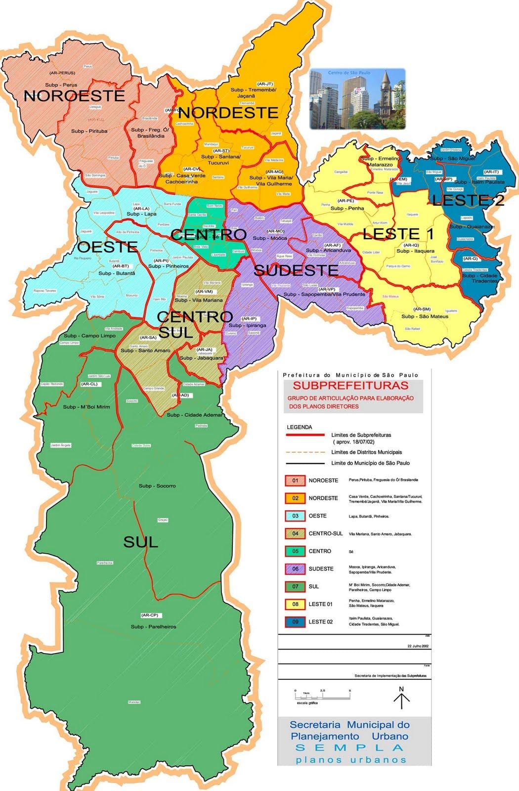 Karte von zonas São Paulo