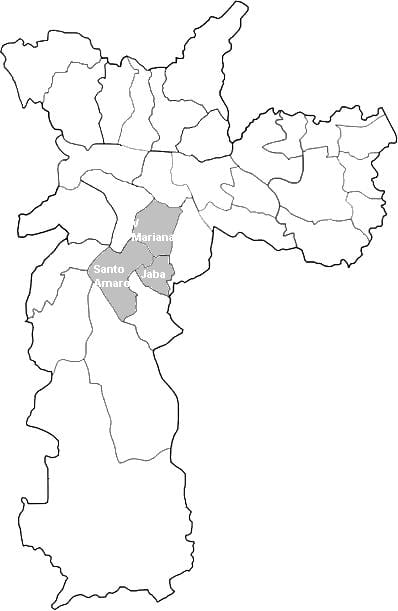 Karte der zone von Centro-Sul nach São Paulo