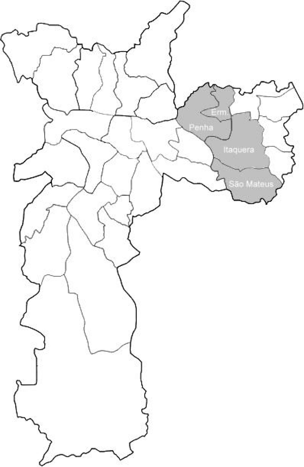 Karte der zone Leste 1 São Paulo