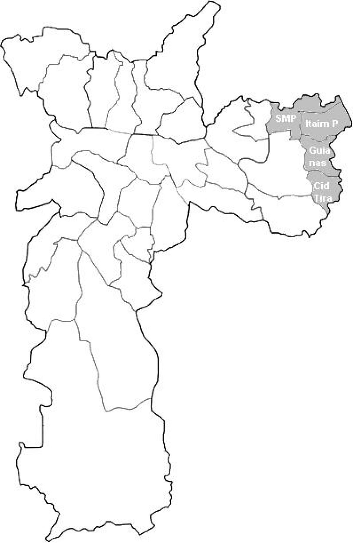 Karte der zone Leste 2 São Paulo