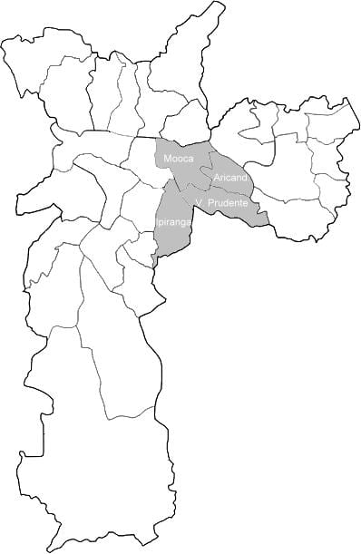 Karte der zone Sudeste São Paulo