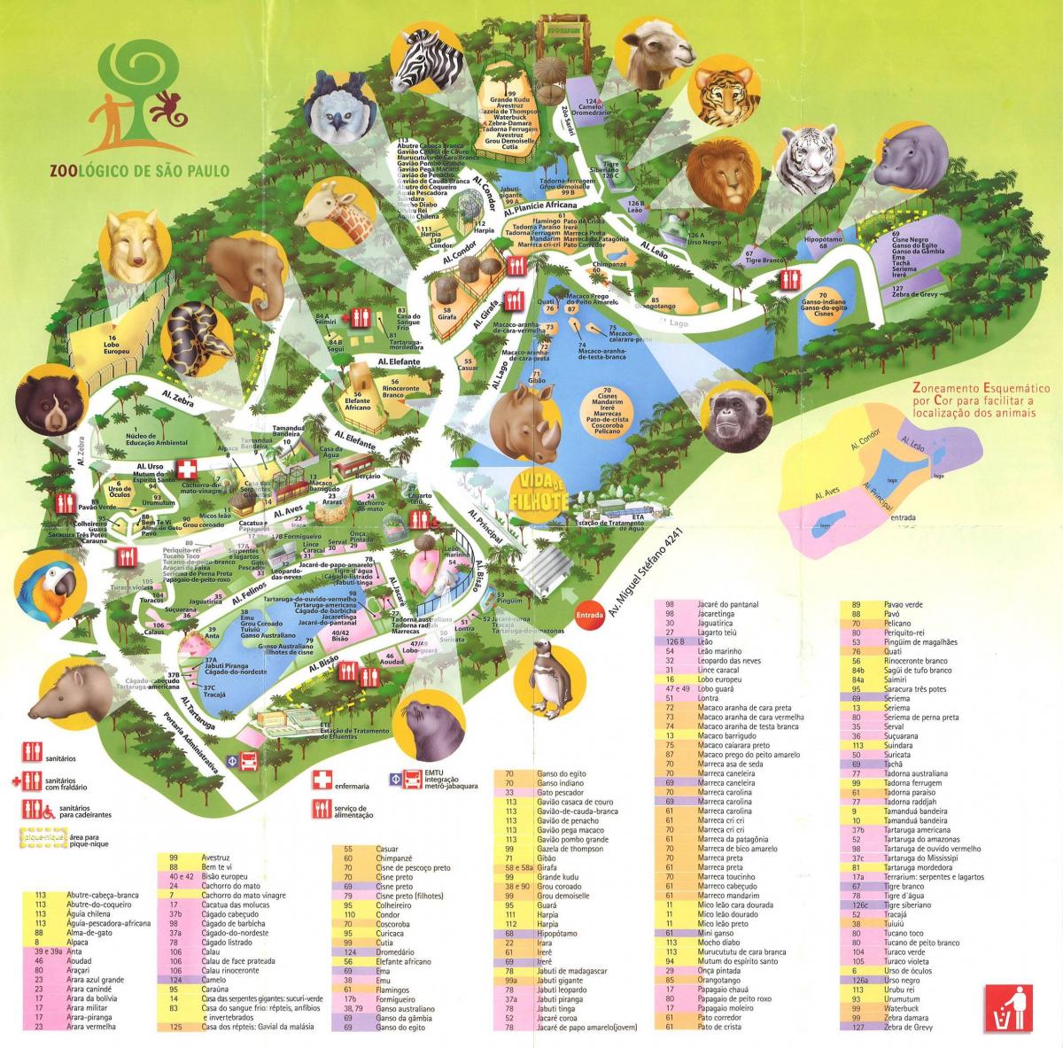 Karte der Zoologische park von São Paulo