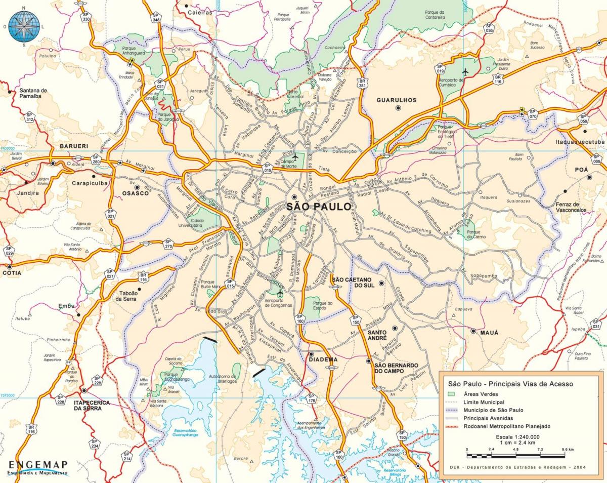 Karte von Zufahrten São Paulo