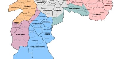 Karte der administrativen zone von São Paulo