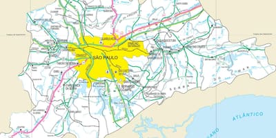 Karte der Autobahnen Stadtrand von São Paulo