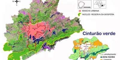 Karte Biosphärenreservat Grüngürtel von São Paulo