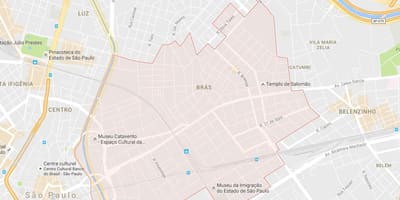 Stadtplan von Brás in São Paulo