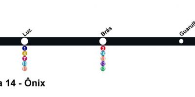 Karte von CPTM São Paulo - Linie 14 - Onix