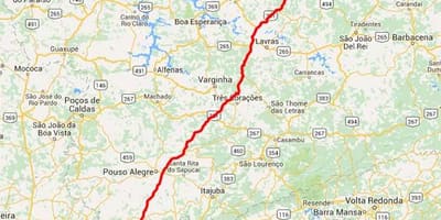 Karte von Fernão Dias Autobahn BR - 381