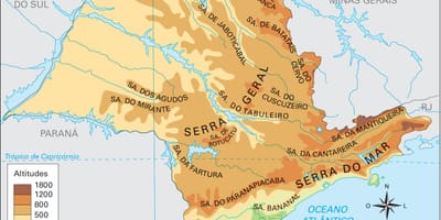 Karte der geografischen São Paulo