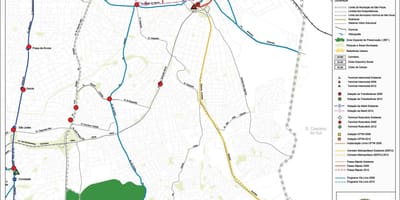 Karte von Ipiranga São Paulo - Öffentliche Verkehrsmittel