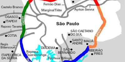 Karte von Mário Covas Autobahn - SP 21