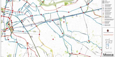 Karte von Mooca, São Paulo - Öffentliche Verkehrsmittel