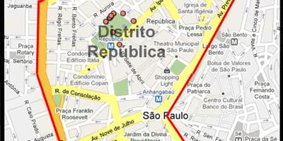 Karte von República São Paulo