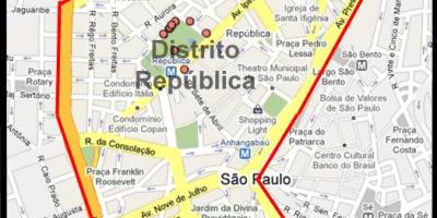 Karte von República São Paulo