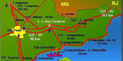 Karte von São José dos Campos airport