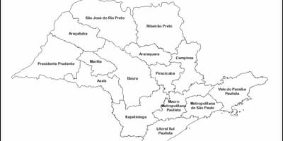 Karte von São Paulo Jungfrau - Regionen-Namen
