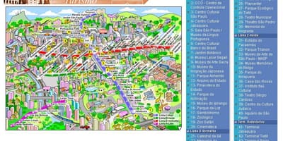 Karte von São Paulo Sehenswürdigkeiten