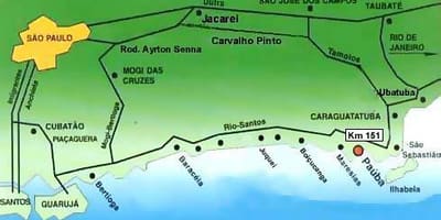 Karte von São Paulo Strände