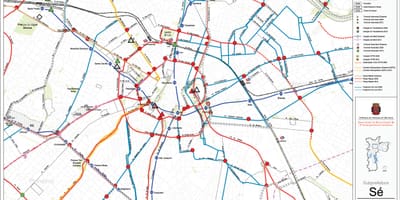 Karte von Sé São Paulo - Öffentliche Verkehrsmittel