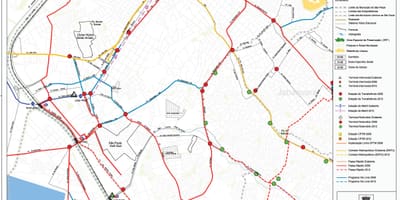 Karte von Santo Amaro-São Paulo - Öffentliche Verkehrsmittel