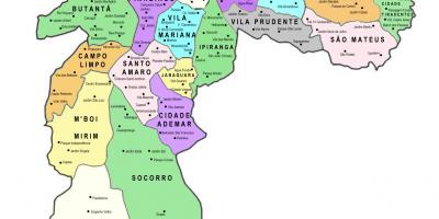 Karte von sub-Präfekturen São Paulo