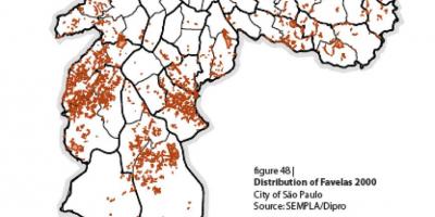 Karte von São Paulo in favelas