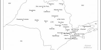 Karte von São Paulo Jungfrau - main-Städte