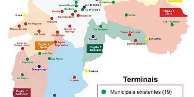 Karte des terminals bus von São Paulo