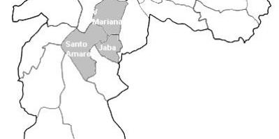 Karte der zone von Centro-Sul nach São Paulo